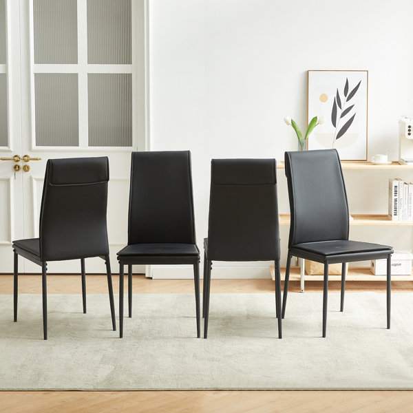 Hokku Designs Gridley Modern Dining Chairs Faux Leather Dining Chair